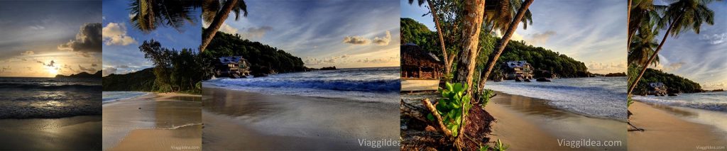 Sunset in Anse Takamaka